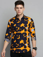 Men Navy Colourblock Casual Shirt-GRADEPRINT-4146-2-Navyblue